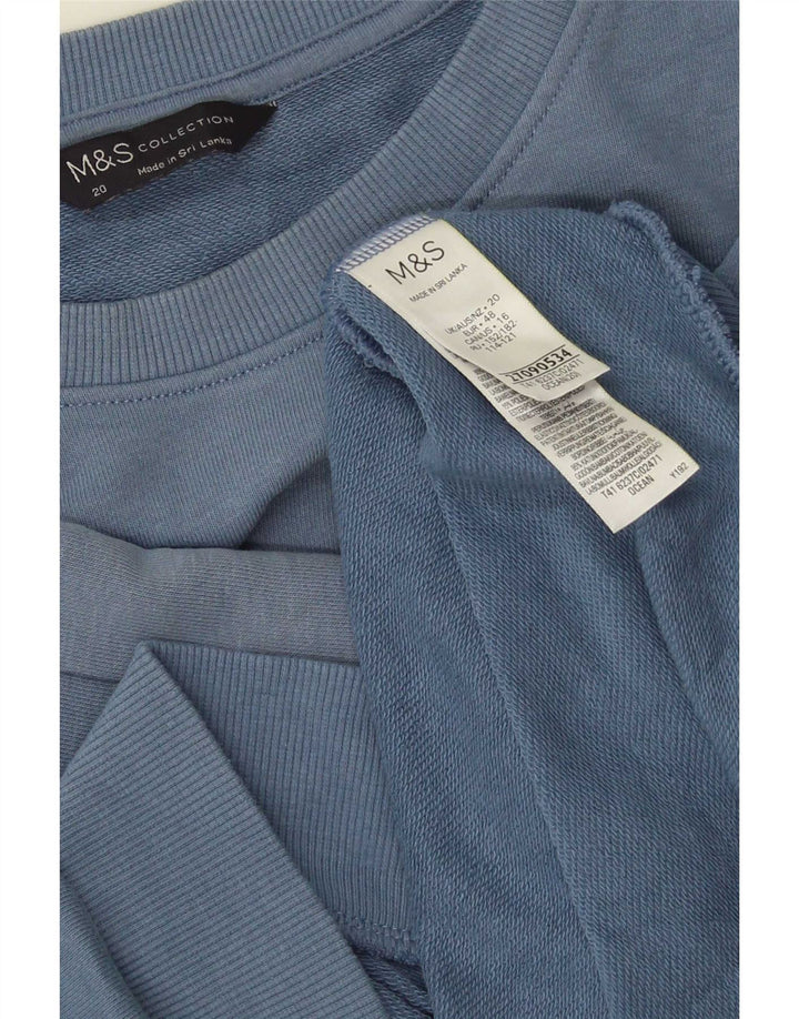 Женский свитер Marks & Spencer, британский 20 размер 2XL, синий хлопок