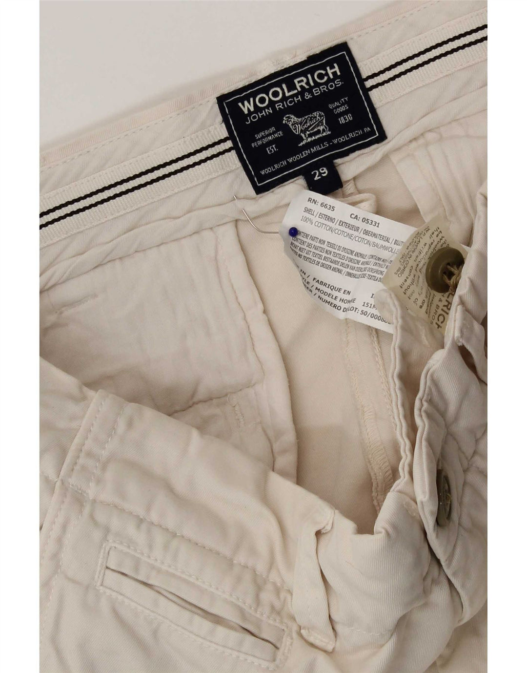 Мужские шорты чинос Woolrich W29, маленькие белые хлопковые шорты