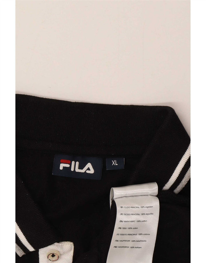 Мужская рубашка-поло Fila XL, хлопок в черную полоску