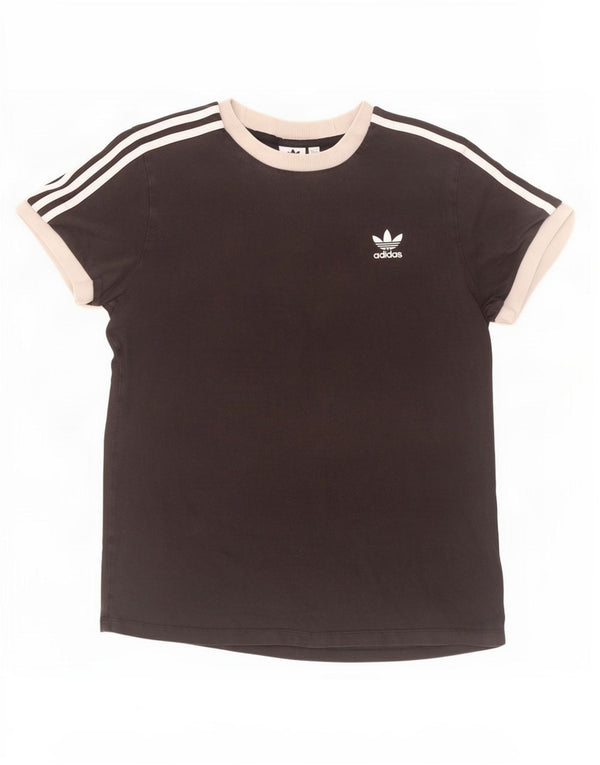 Женская футболка Adidas Top UK 12, средний черный, хлопок с цветными блоками