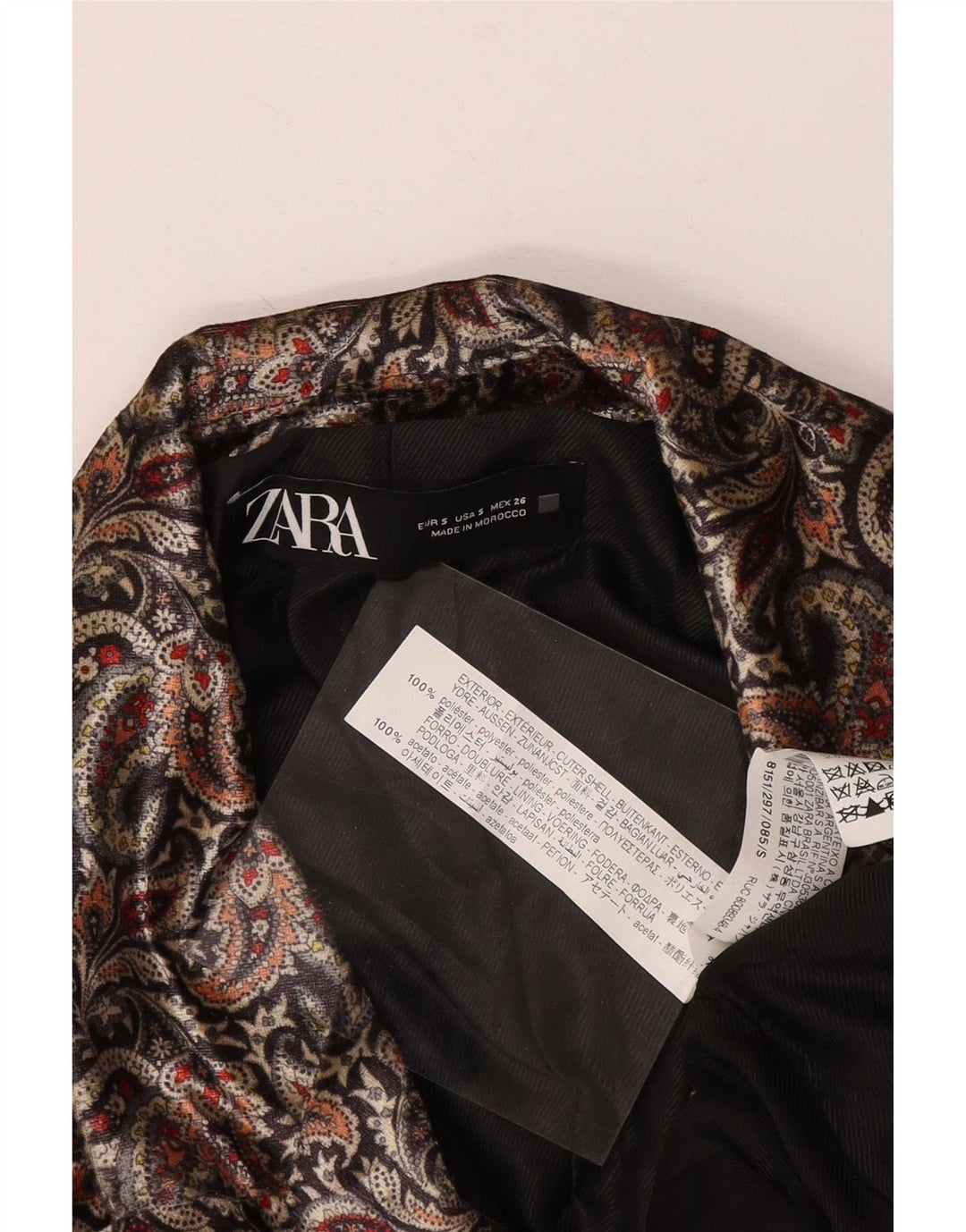 Женский двубортный пиджак Zara UK 10, маленький разноцветный с пейсли