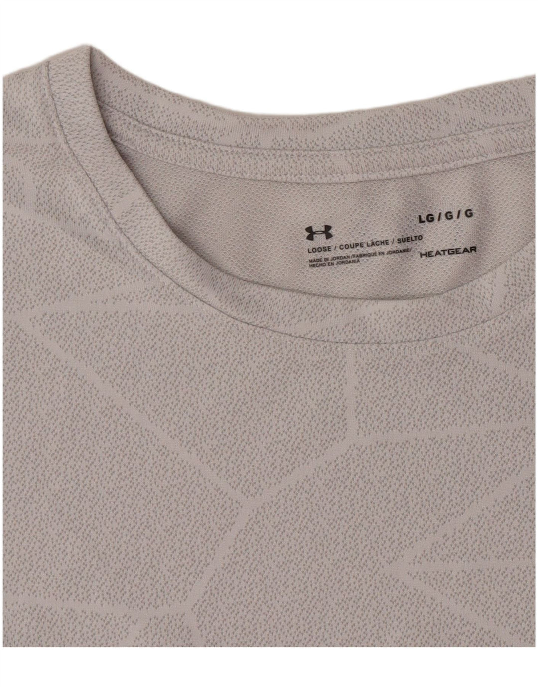 Мужская футболка Under Armour Heat Gear, верх, большой серый полиэстер с геометрическим рисунком