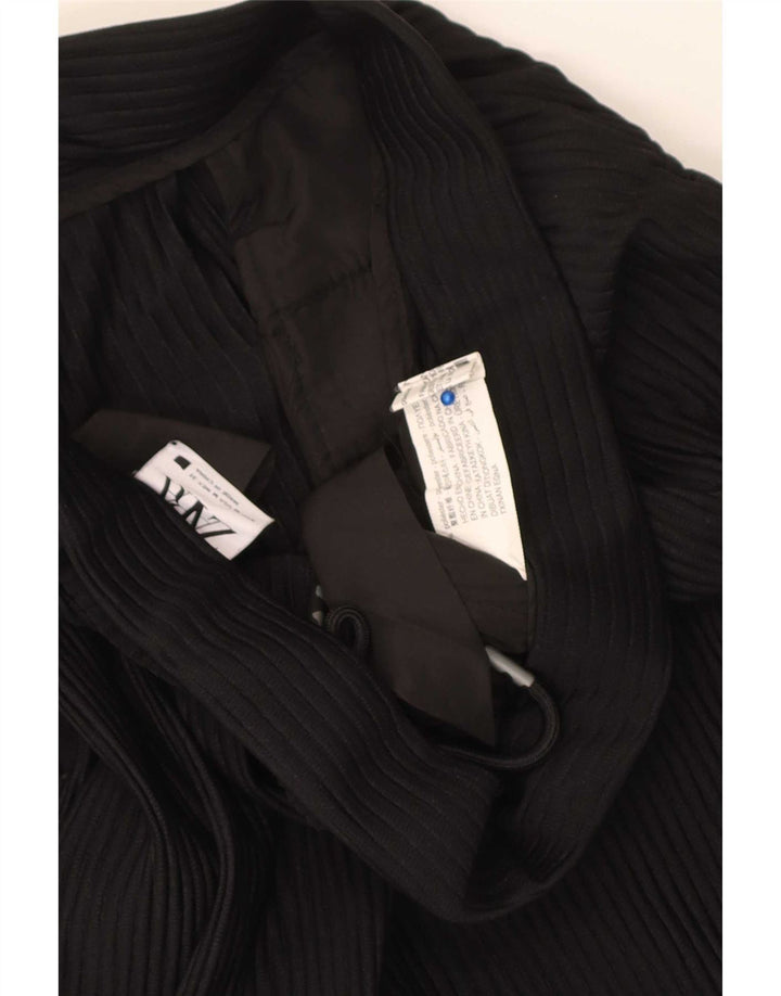 Женские прямые повседневные брюки Zara Medium W32 L30, черные, полиэстер