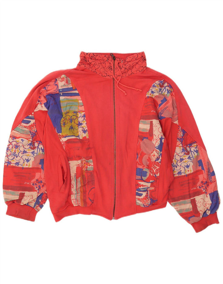 ETIREL Женский спортивный костюм оверсайз, верхняя куртка IT 42, средний красный цвет с цветными блоками