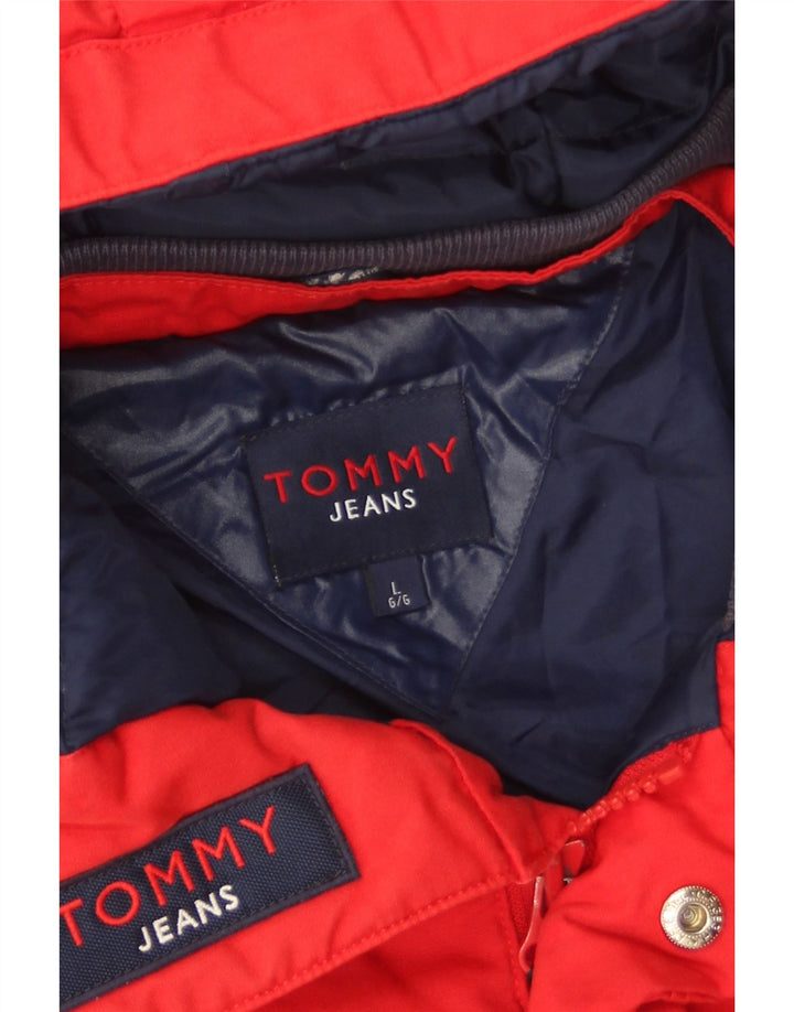 Мужская стеганая куртка с капюшоном Tommy Hilfiger UK 40, большая красная полиэстер
