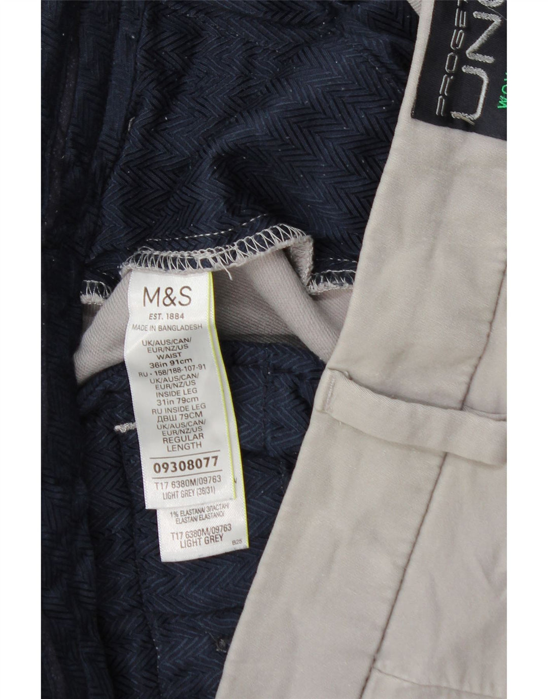Мужские брюки чиносы Marks & Spencer стандартного кроя W36 L31 серые, хлопковые