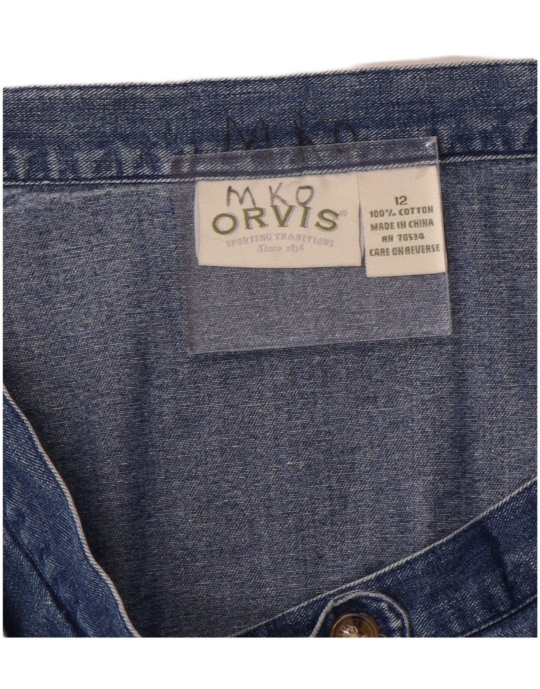 Женская джинсовая юбка Orvis, размер США 12, большая, W32, синяя, хлопок