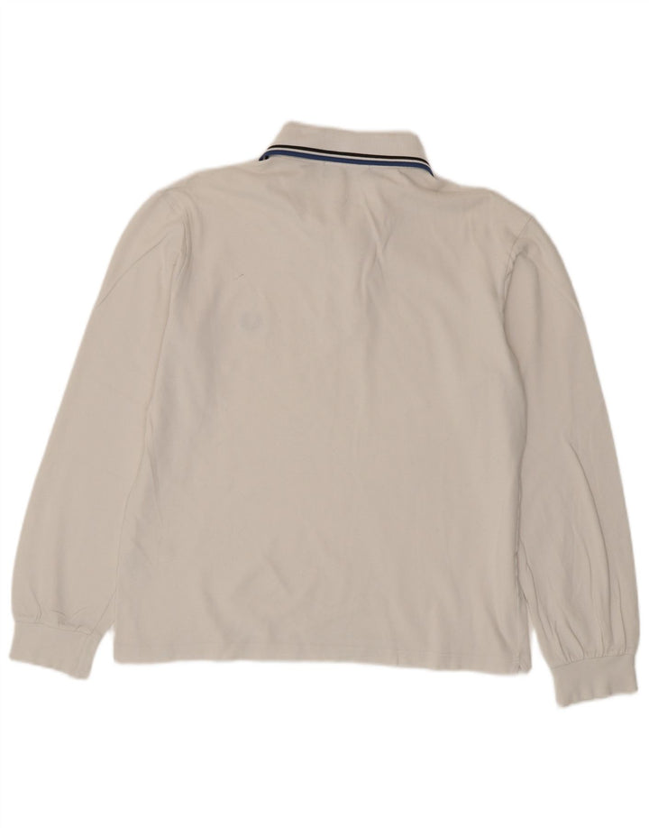 Мужская рубашка поло с длинным рукавом Fred Perry, средний белый хлопок, хлопок