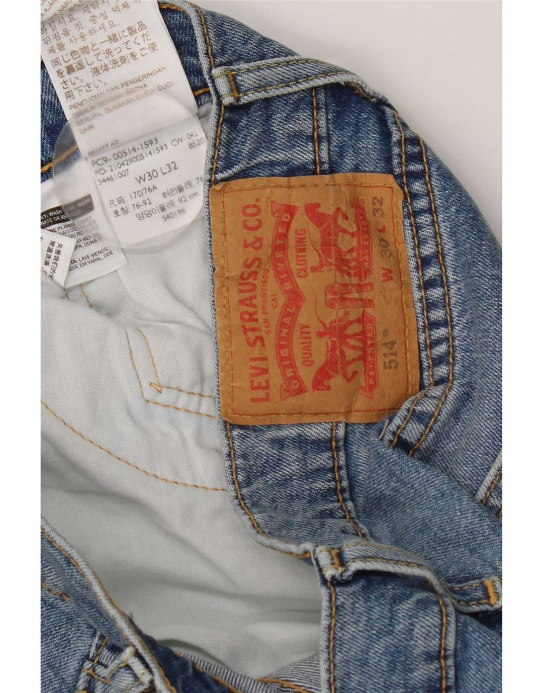 Мужские прямые джинсы Levi's 514 W32 L32 синие, хлопок