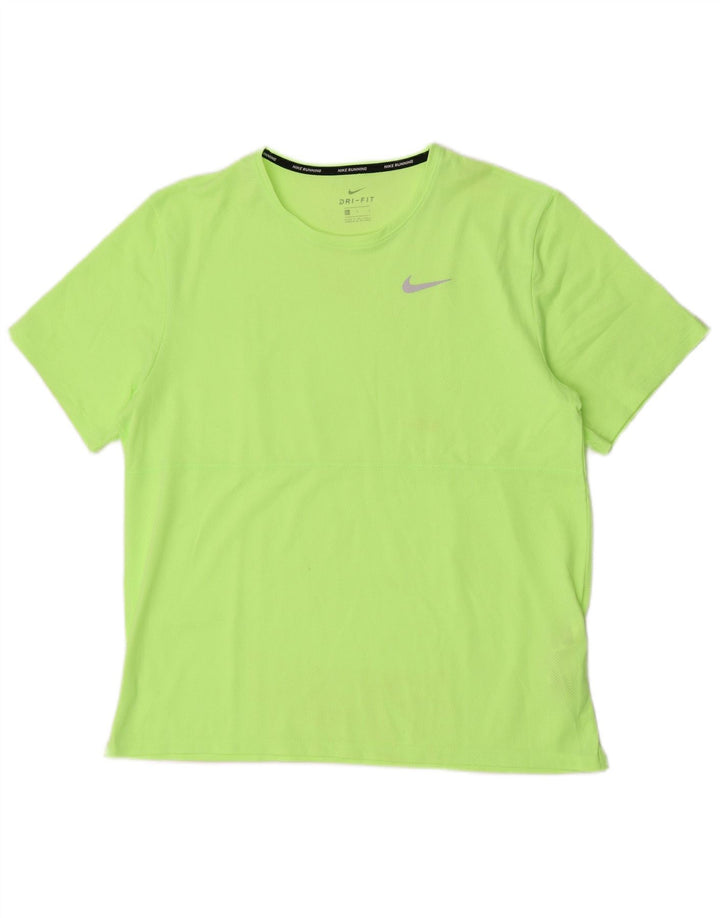 Мужская футболка для бега Nike Dri Fit, большой зеленый полиэстер