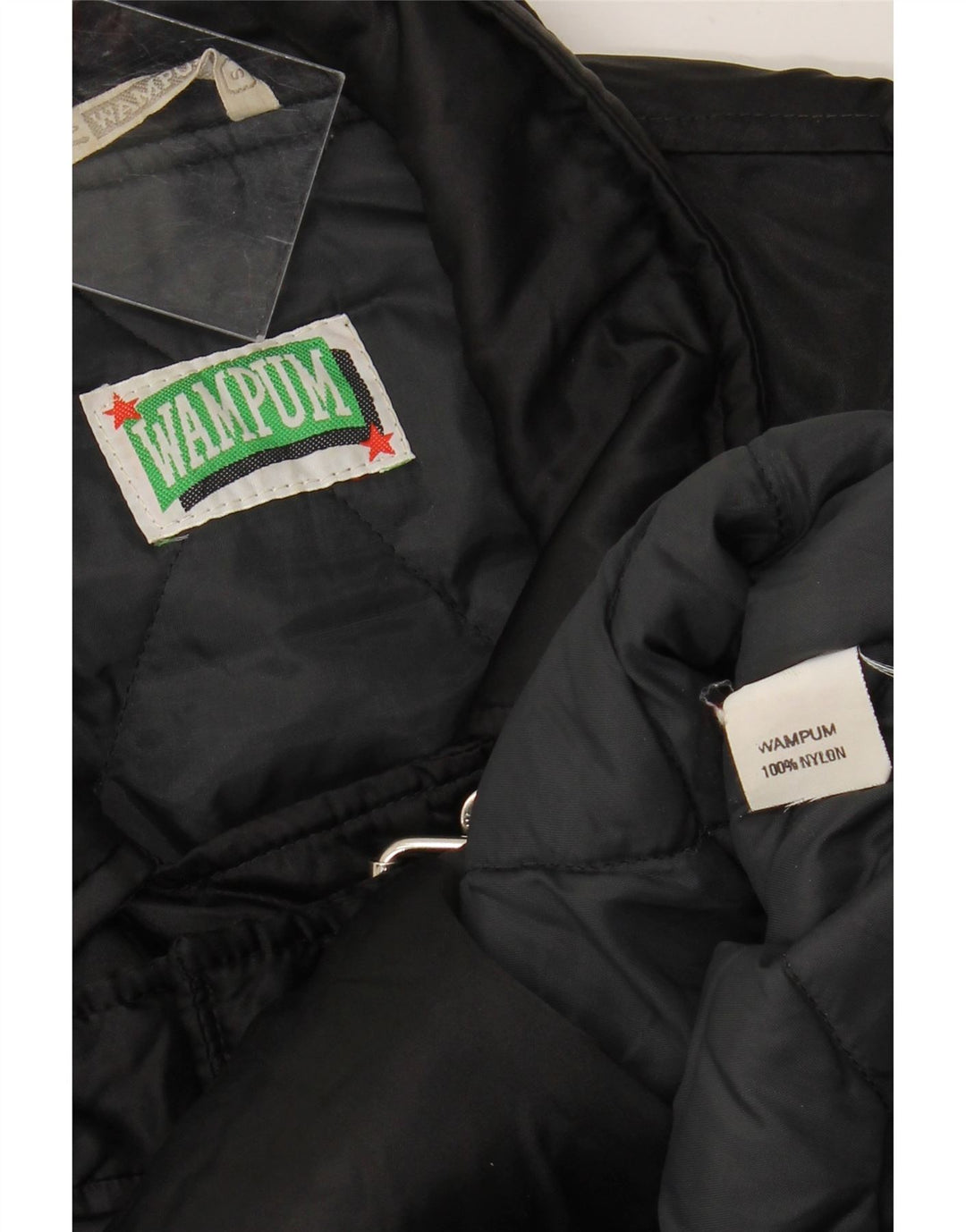 Женская байкерская куртка WAMPUM большого размера UK 10, маленькая, черный нейлон