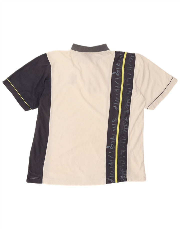 Мужская рубашка-поло для регби LOTTO, Великобритания, 40/42, большая белая, полиэстер с цветными блоками