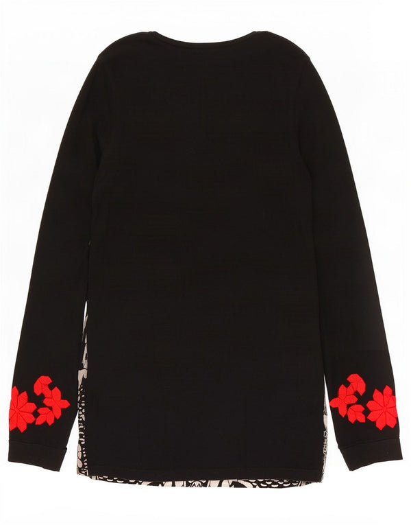 Женская блузка Desigual Top UK 12, средний черный цветочный хлопок