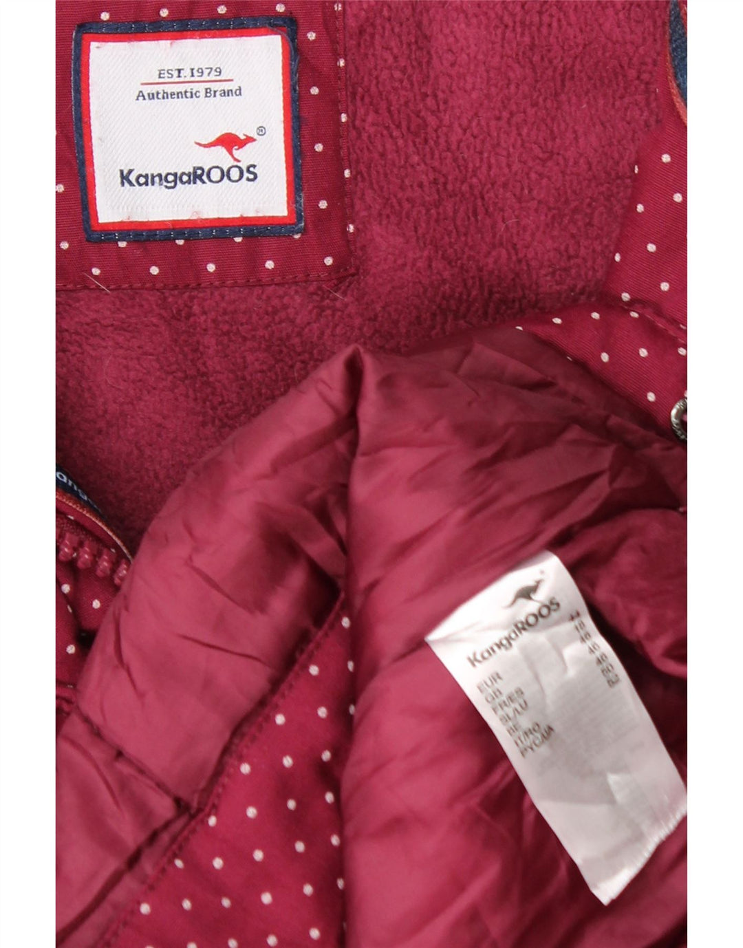 Женская ветровка Kangaroos с капюшоном, Великобритания 18 XL, темно-бордовый пятнистый полиэстер