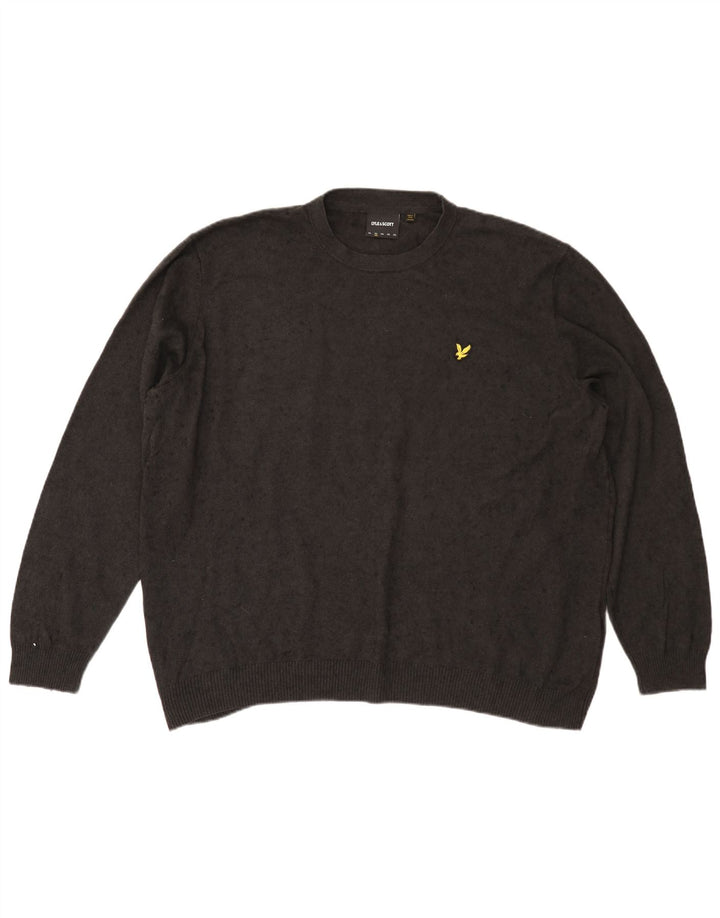 Мужской джемпер с круглым вырезом Lyle & Scott 2XL, серый хлопок