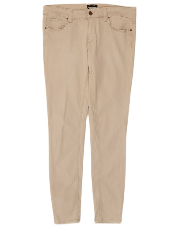 Женские джинсы скинни Massimo Dutti EU 38, маленькие W28 L28, бежевый хлопок