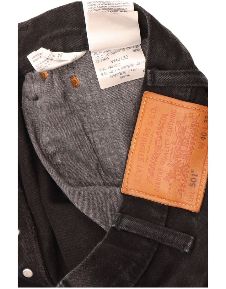 Мужские прямые джинсы Levi's 501 W40 L32, черный хлопок