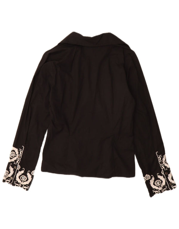 Женская блузка-рубашка Naracamicie UK 12, средний черный цветочный хлопок