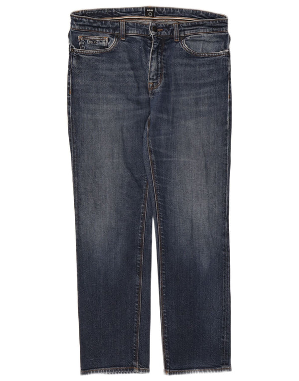 Мужские прямые джинсы Hugo Boss W33 L30 синие, хлопок