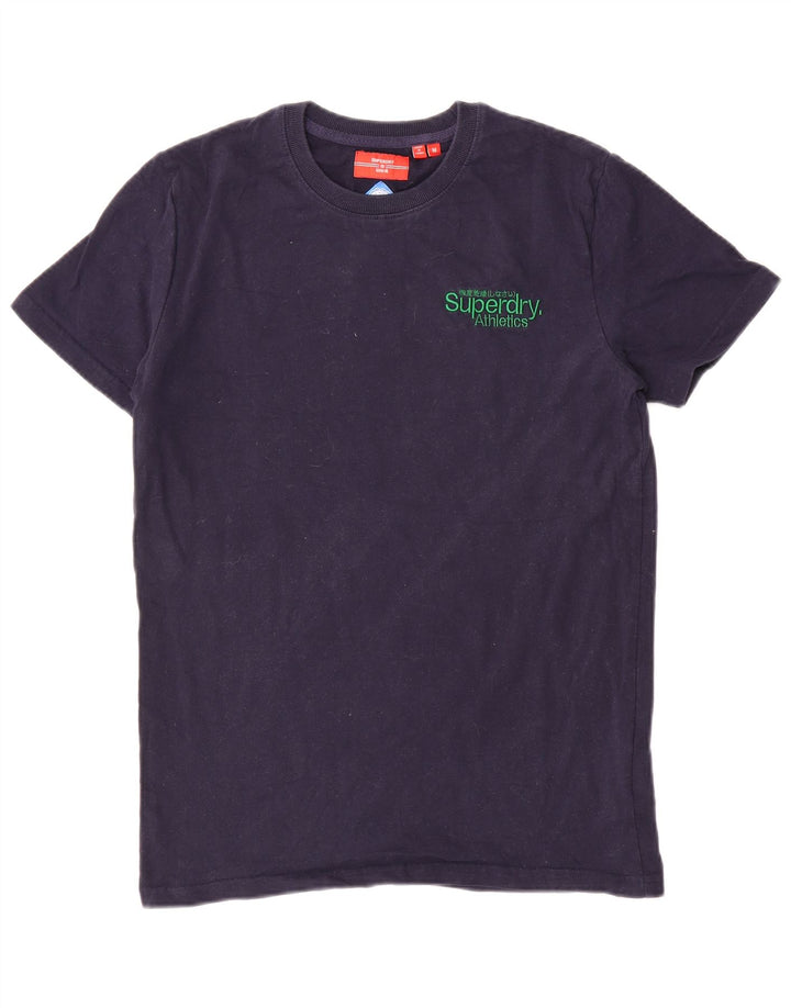 Мужская футболка Superdry Top среднего размера, темно-синяя, хлопок