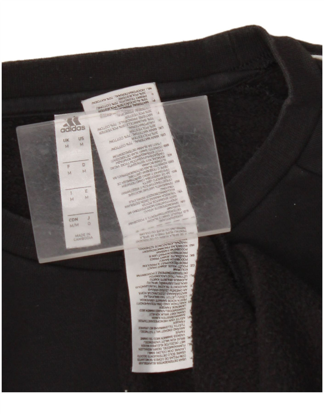 Мужской свитер ADIDAS, джемпер среднего размера, черный, хлопок