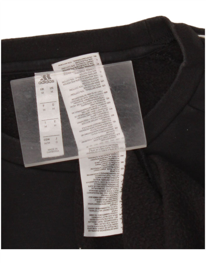 Мужской свитер ADIDAS, джемпер среднего размера, черный, хлопок