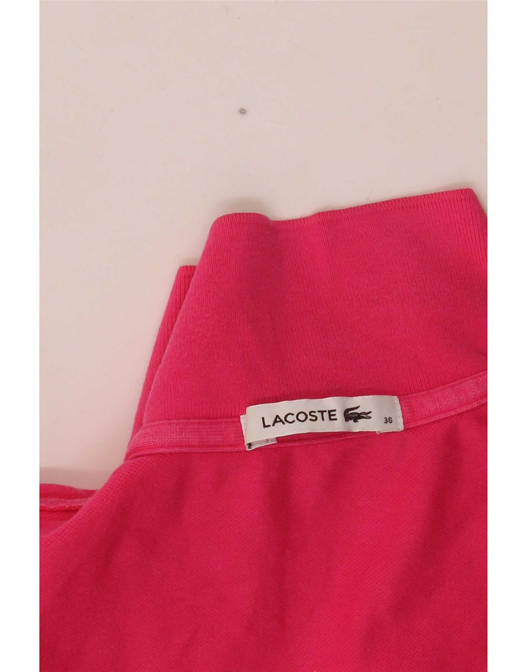 Женская рубашка поло Lacoste, размер 36, маленькая розовая