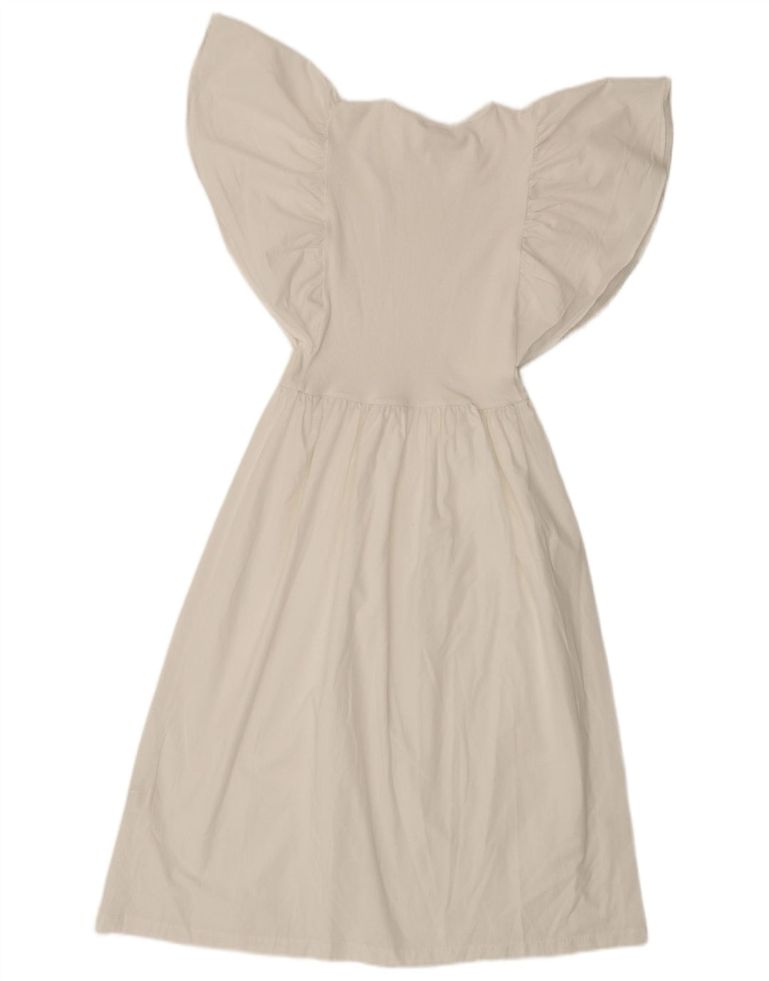 Женское платье трапециевидной формы с крыльями летучей мыши Zara UK 8, маленький цвет, белый полиэстер