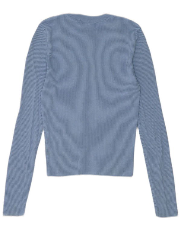 Женский топ с длинным рукавом Zara UK 12, средний синий