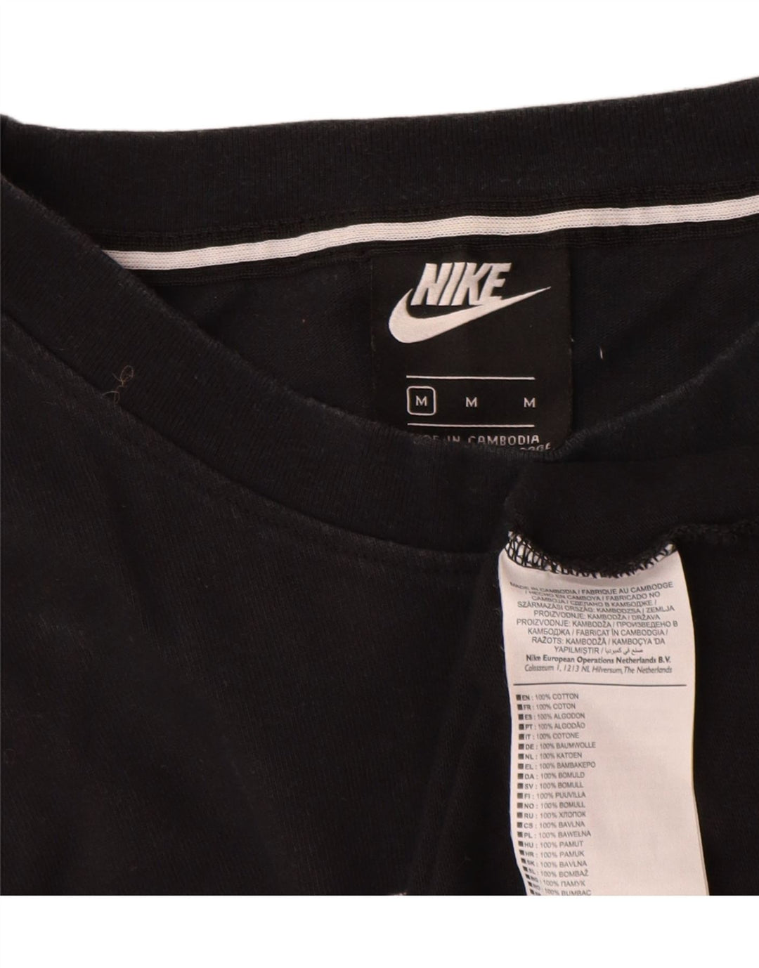 Мужская футболка с графическим рисунком Nike, средний черный хлопок