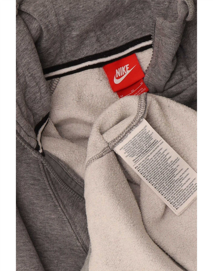 Мужской свитер с капюшоном на молнии Nike среднего серого цвета, хлопок