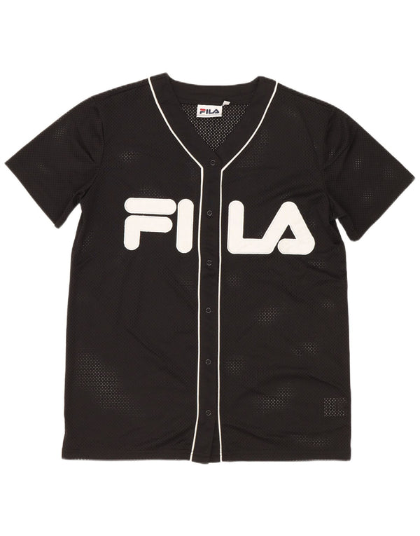 Женский трикотажный топ Fila оверсайз с рисунком UK 6 XS, черный полиэстер