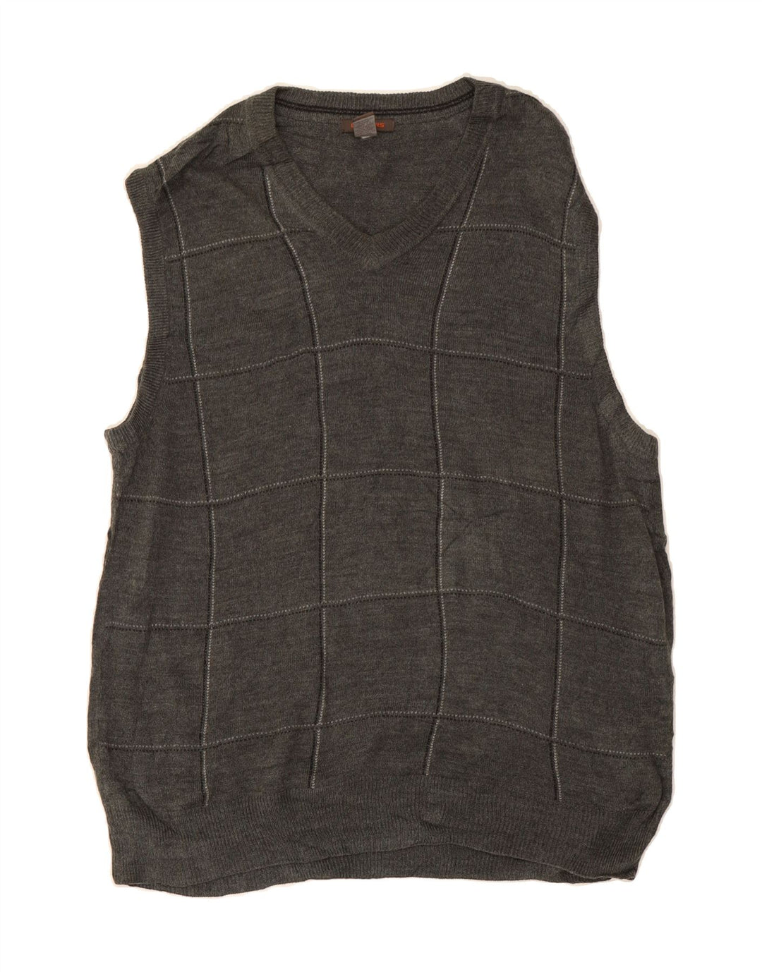 DOCKERS Mens Vest Tank Top Large Grey Check Acrylic Vintage Dockers and Second-Hand Dockers from Messina Hembry 