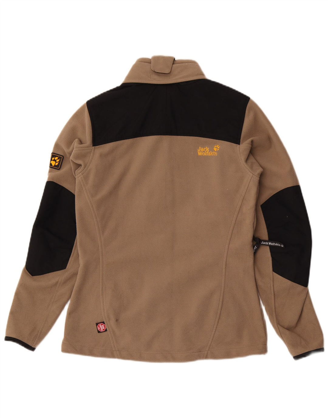 Женская флисовая куртка JACK WOLFSKIN UK 10, маленькая, коричневая, полиэстер с цветными блоками