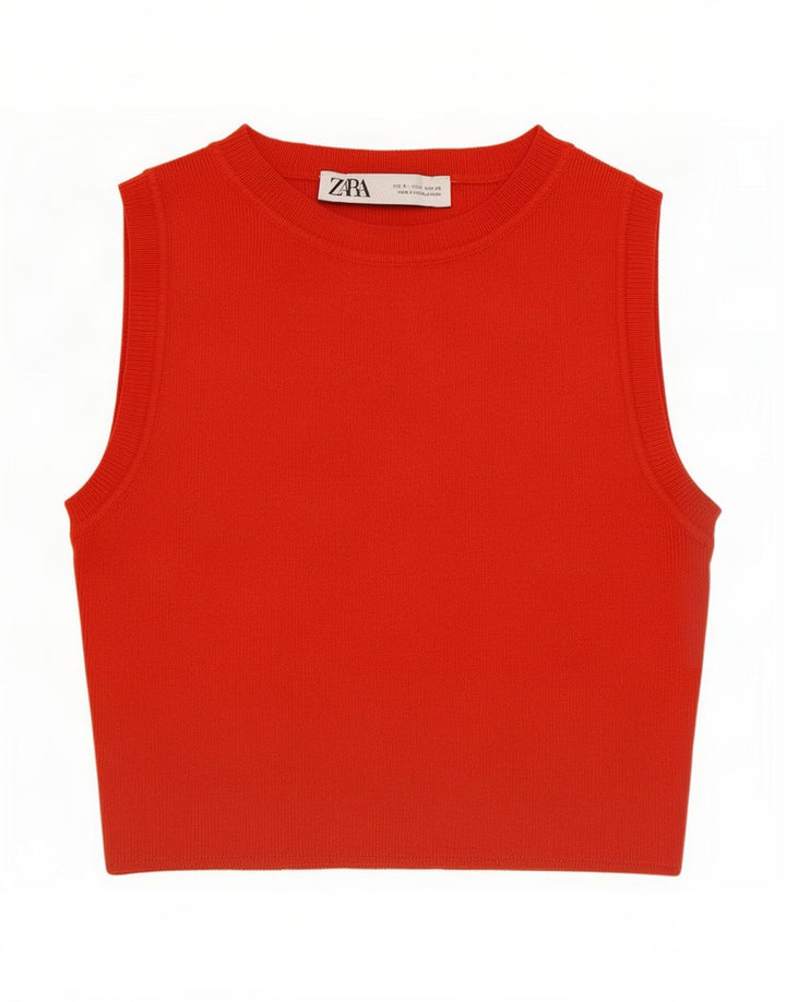 Женский жилет Zara Top UK 8, маленький, красный, вискоза