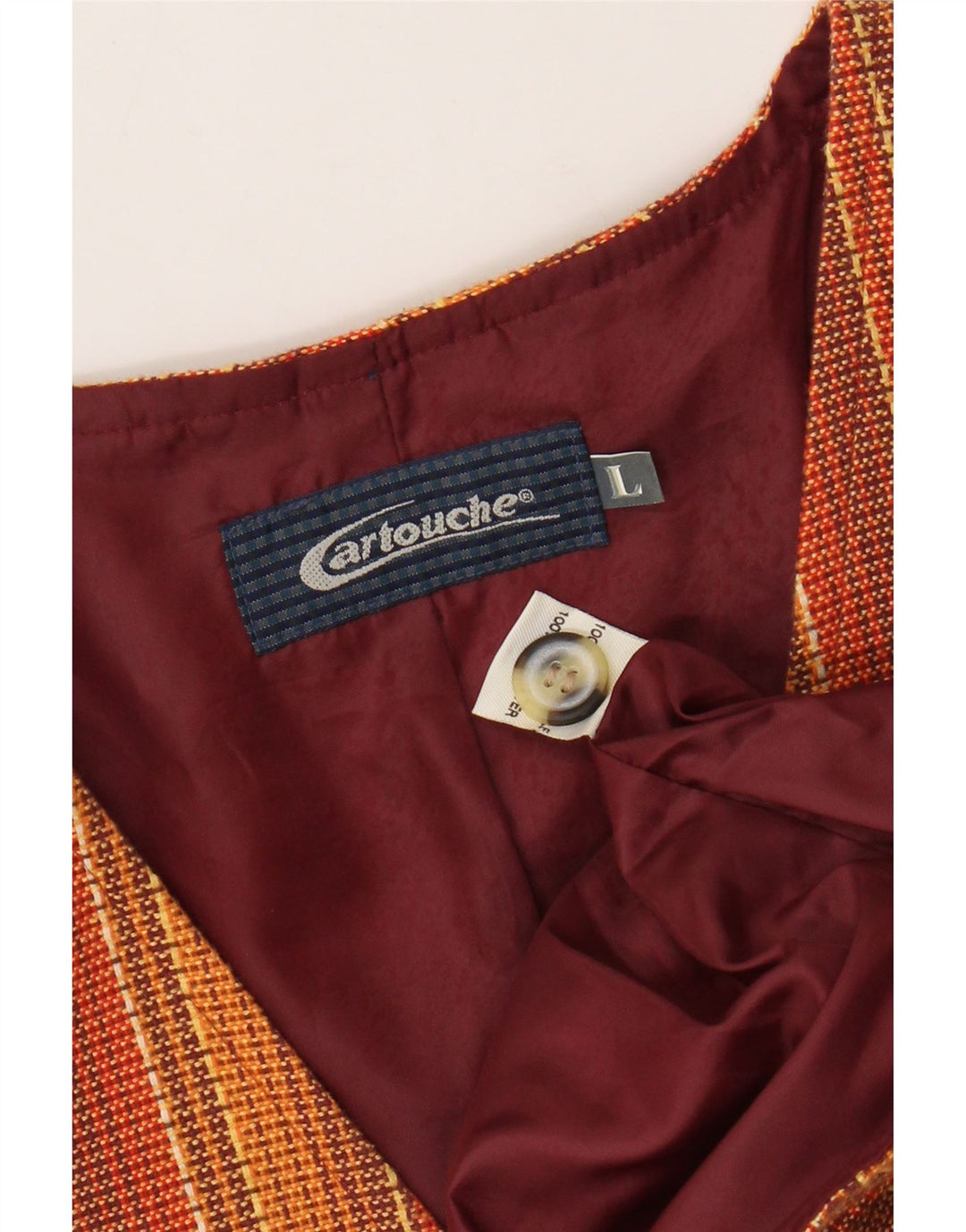 Мужской жилет CARTOUCHE из шерсти в оранжевую полоску большого размера