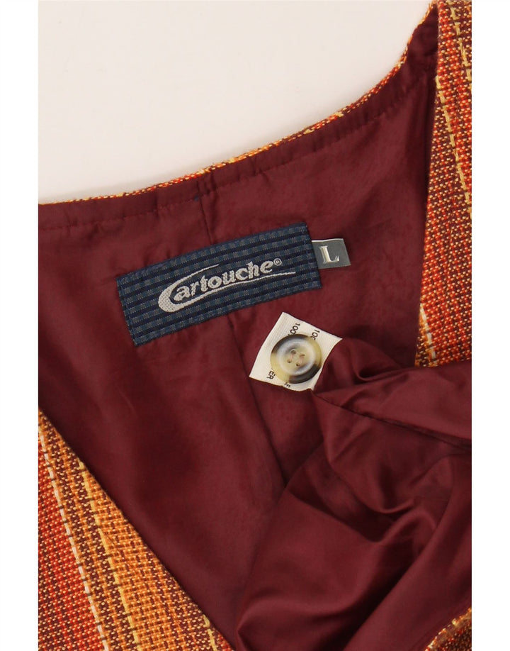 Мужской жилет CARTOUCHE из шерсти в оранжевую полоску большого размера