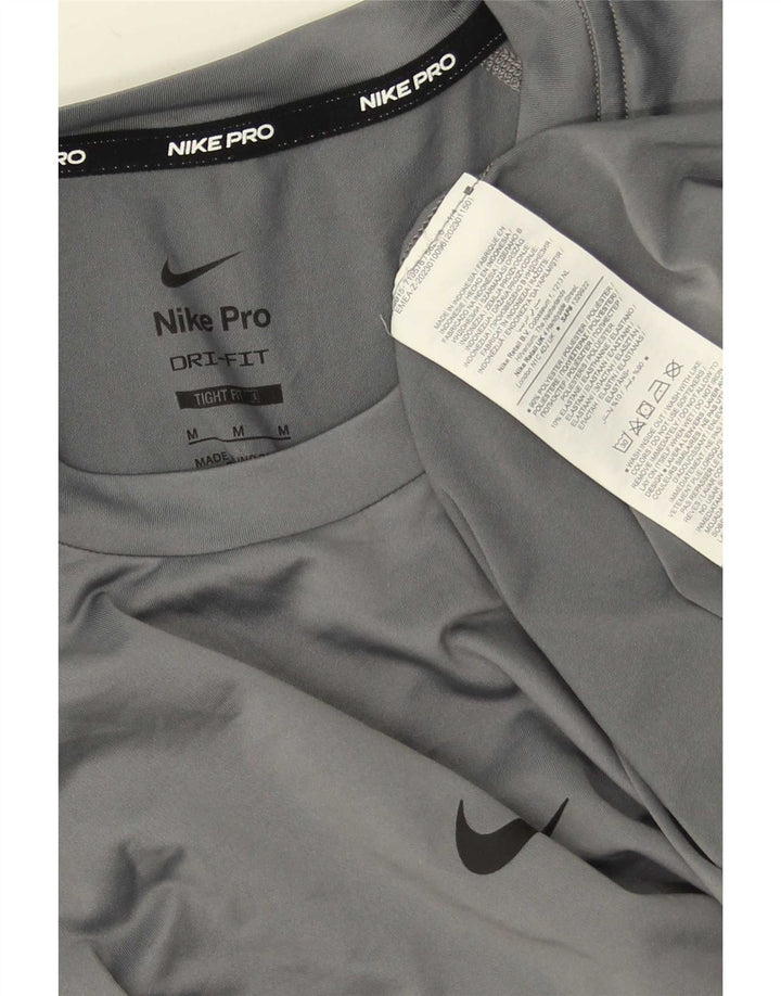 Мужская футболка облегающего кроя Nike из полиэстера среднего серого цвета