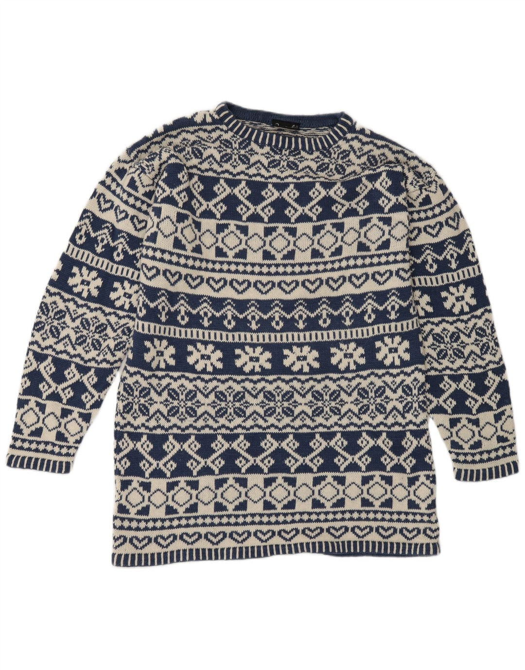Мужской свитер с круглым вырезом Impuls, маленький синий, Fair Isle Ramie
