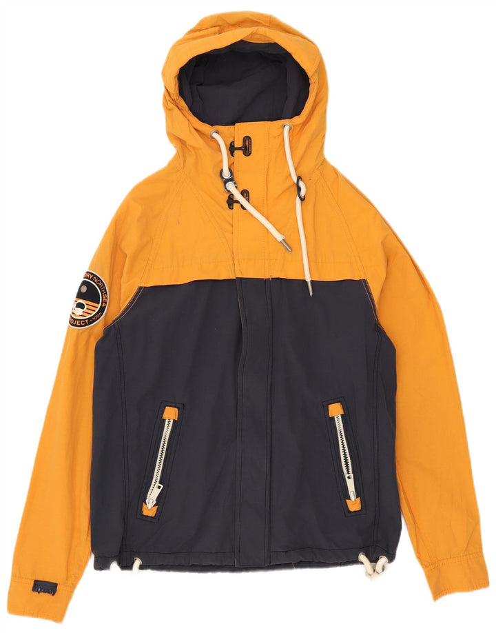 Мужская ветровка с капюшоном Superdry UK 38, средний темно-синий, цветной блок