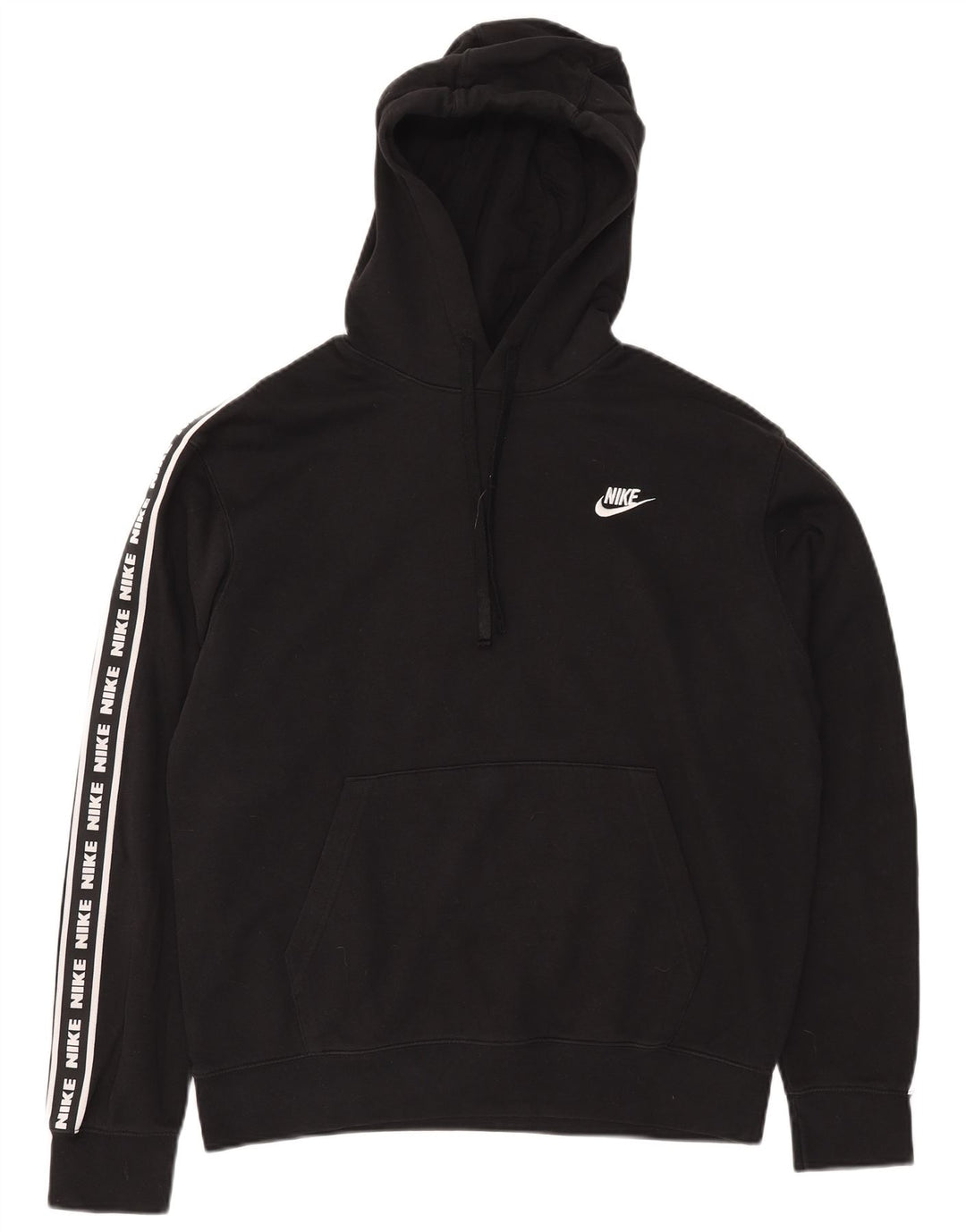 Мужской джемпер с капюшоном с рисунком Nike, средний черный, хлопковый