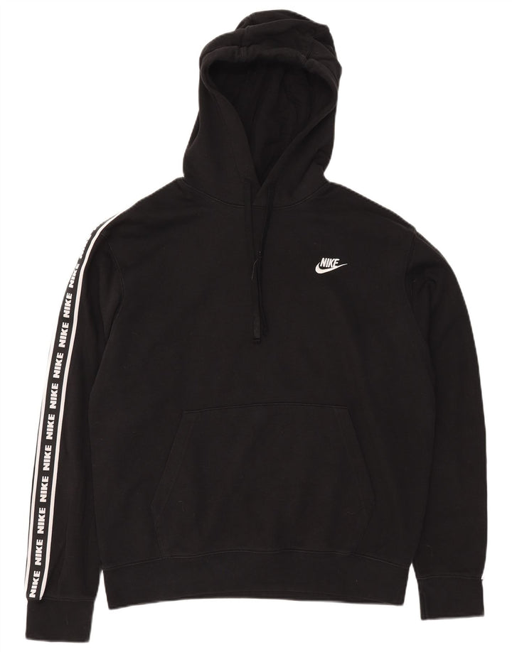 Мужской джемпер с капюшоном с рисунком Nike, средний черный, хлопковый