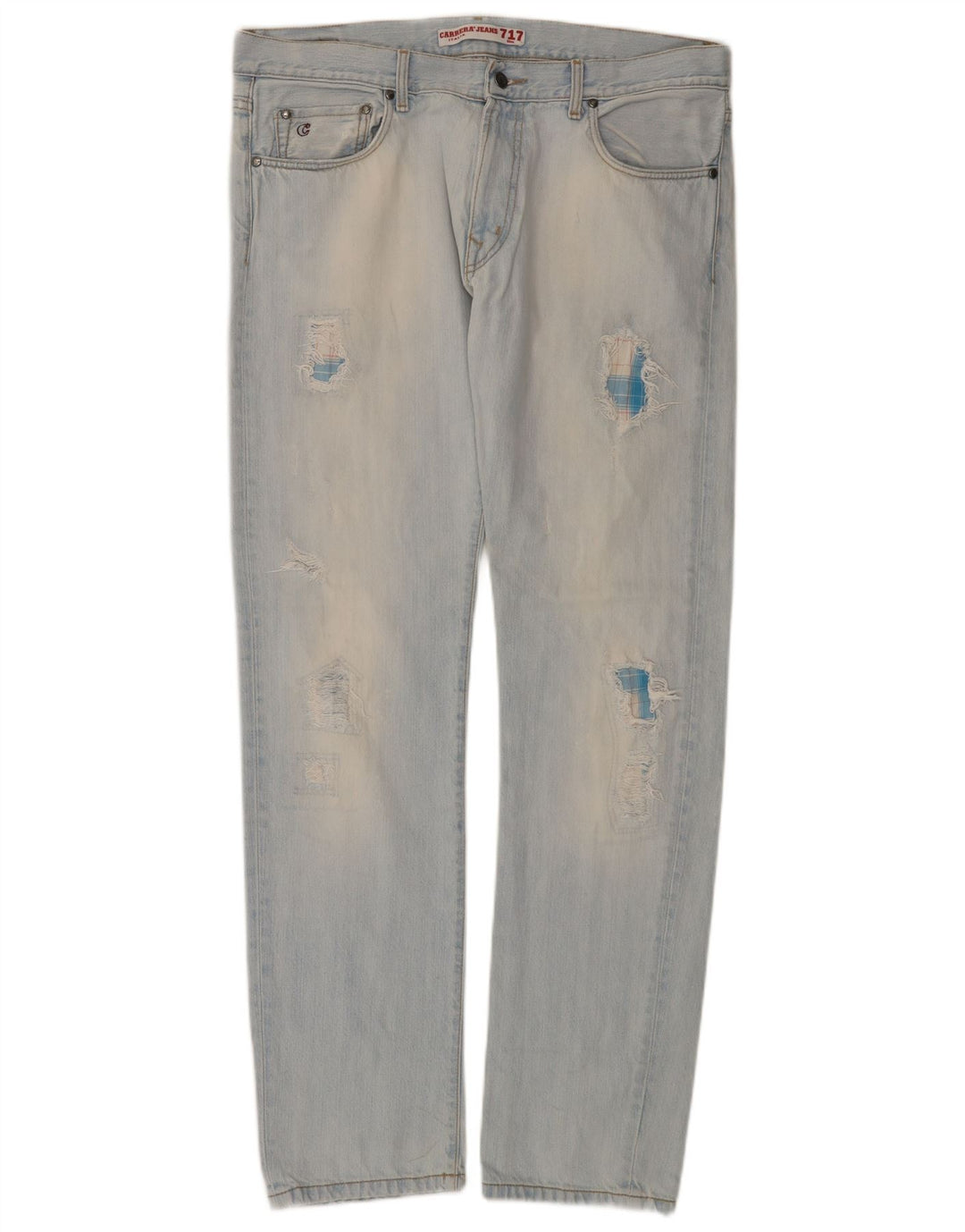 CARRERA Мужские узкие джинсы 717 с потертостями IT 52 XL W36 L34 Синий хлопок