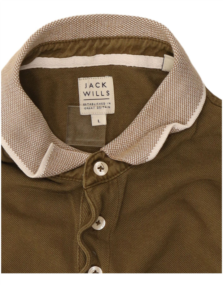Мужская рубашка поло JACK WILLS, большой размер, хлопок цвета хаки