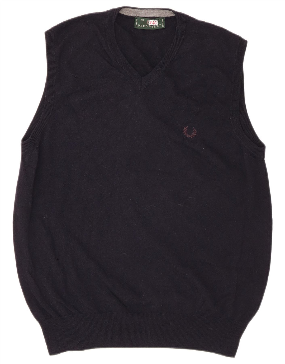 Мужская майка Fred Perry, большая темно-синяя шерстяная майка