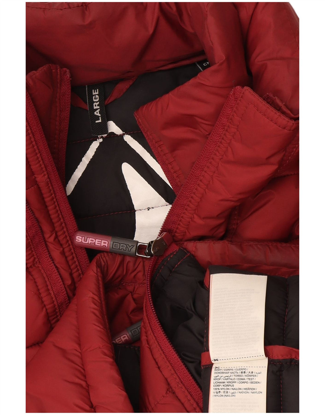 Мужская стеганая куртка Superdry UK 40, большой бордовый нейлон