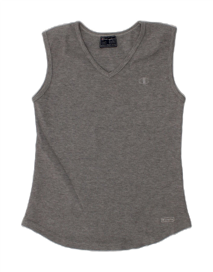CHAMPION Girls Vest Top 11-12 Years Grey Vintage Champion and Second-Hand Champion from Messina Hembry 