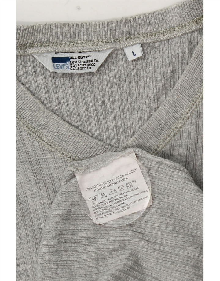 Мужской топ LEVI'S с длинным рукавом, большой размер, серый хлопок