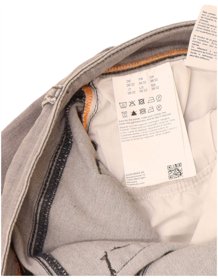 Мужские прямые джинсы Hugo Boss W36 L30 серые, хлопок