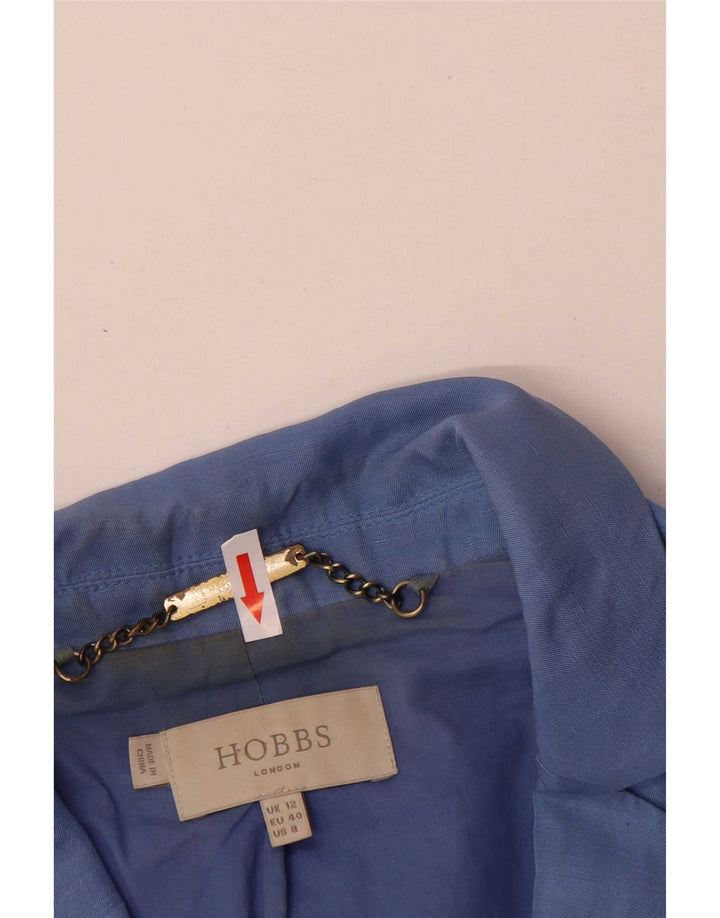 Женский пиджак Hobbs на 2 пуговицах, Великобритания 12, средний синий льняной пиджак